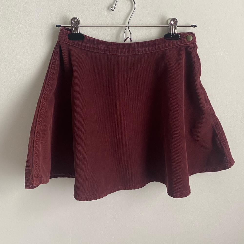 Original American Apparel Corduroy Burgundy Skater Skirt - Picture 1 of 7